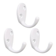 Uxcell Wall Hooks Stainless Steel Hook Caps Coat Towel Wall DIY Hanger White 3 Pcs