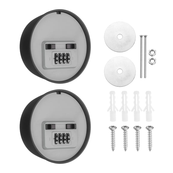 Uxcell Wall Mount Key Lock Box (4.6"x1.7", Gray) (2 Pcs), 4 Digit Combination Lockbox for Keys Safe Security Storage Resettable Code Lockbox for Outdoor Home Office Garage