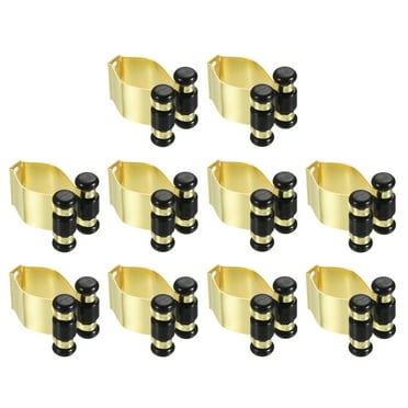 Uxcell Wall Mount Metal Pool Cue Clips Billiards Stick Holder Rack Clips, Gold Tone 10 Pack