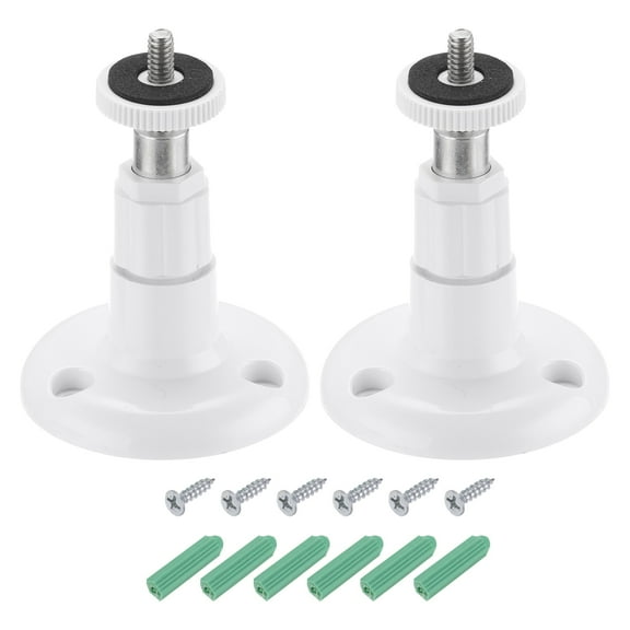 Uxcell Wall Mount Security Camera Bracket 3.7 Inch, Universal Mounting Plastic Bracket Adjustable Battery Ceiling, White 2 Pack