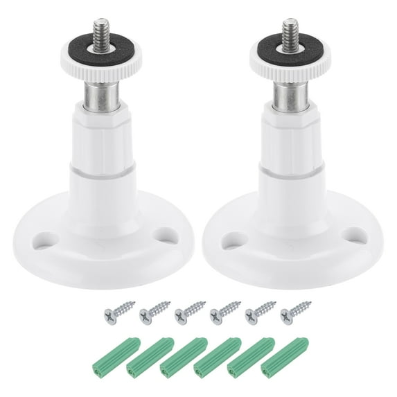 Uxcell Wall Mount Security Camera Bracket 3.7 Inch, Universal Mounting Plastic Bracket Adjustable Battery Ceiling, White 2 Pack