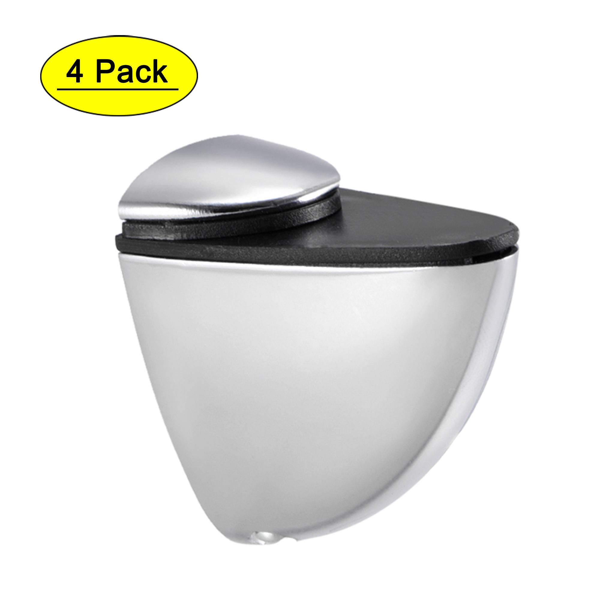 Uxcell Wall Mount Zinc Alloy Glass Shelf Clamp Bracket Chrome 4 Pack