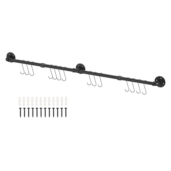 Uxcell Wall Mounted Towel Rack Holder, Industrial Pipe Towel Bar, Bathroom Hardware Kitchen Pot Rack (160cm)