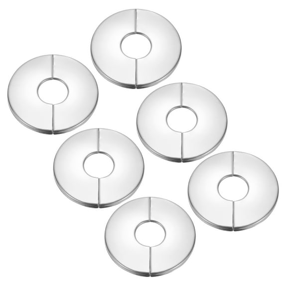 Uxcell Wall Split Flange, Stainless Steel Self-Adhesive Escutcheon Plate for Kitchen Bathroom Faucet Decoration 1"