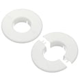 thumbnail image 1 of Wall Split Flange 2.1" (53mm), Round Detachable Escutcheon Plate Buckles Water Pipe Cover, White 2Pcs, 1 of 7
