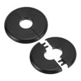 thumbnail image 1 of Uxcell 0.93"/23.5mm Wall Split Flange ABS Round Self-Adhesive Escutcheon Plate Buckle for Kitchen Bathroom, Black 2Pcs, 1 of 7