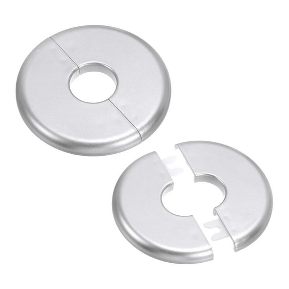 Uxcell Wall Split Flange ABS Round Self-Adhesive Escutcheon Plate Buckles Cover for Water Pipe Faucet Decoration 0.93" Silver