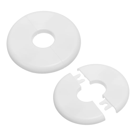 Uxcell Wall Split Flange ABS Round Self-Adhesive Escutcheon Plate Buckles Cover for Water Pipe Faucet Decoration 0.93" White
