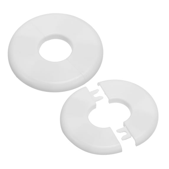 Uxcell Wall Split Flange ABS Round Self-Adhesive Escutcheon Plate Buckle Water Pipe Cover White 1.10"