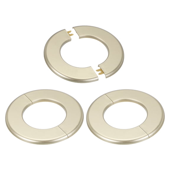 Uxcell Wall Split Flange ABS Round Self-Adhesive Escutcheon Plate Cover Buckle for Faucet Decoration Gold 3.07 inch