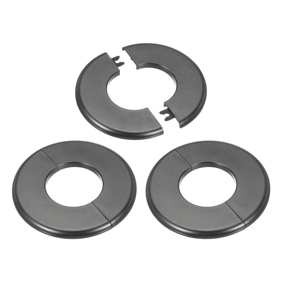 Uxcell Wall Split Flange ABS Round Self-Adhesive Escutcheon Plate Cover Buckle for Faucet Decoration Grey 2 inch