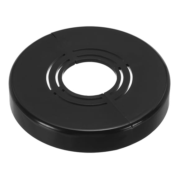 Uxcell Wall Split Flange, Thicken Cuttable ABS Round Escutcheon Plate Cover Buckle for Water Pipe Faucet Decoration Black 0.4"