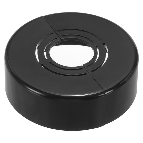 Uxcell Wall Split Flange, Thicken Cuttable ABS Round Escutcheon Plate Cover Buckle for Water Pipe Faucet Decoration Black 1"