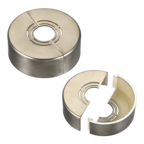 Uxcell Wall Split Flange Thicken Cuttable ABS Round Escutcheon Plate Cover Buckle for Water Pipe Faucet Decoration Grey 1"