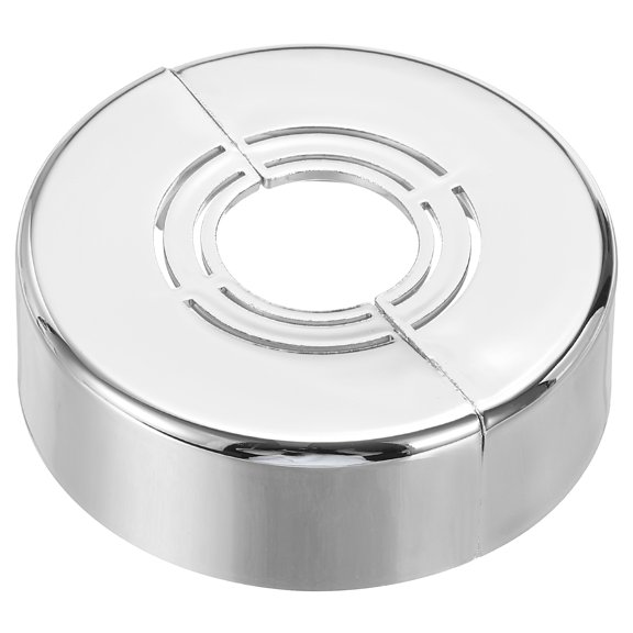 Uxcell Wall Split Flange, Thicken Cuttable ABS Round Escutcheon Plate Cover Buckle for Water Pipe Faucet Decoration Silver 0.8"