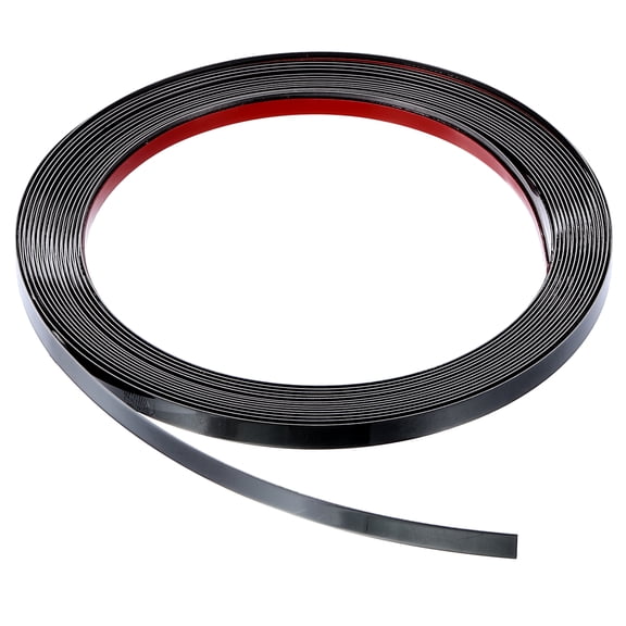 Uxcell Wall Trim Moulding 16.4ft x 0.24in Peel and Stick Mirror-Like Finish for Wall Corner Decoration, Mirror Black