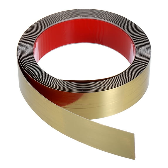 Uxcell Wall Trim Moulding 16.4ft x 1.2in Peel and Stick Mirror-Like Finish for Wall Corner Decoration, Mirror Gold