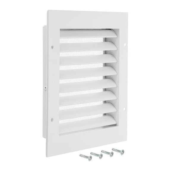 Uxcell Wall Vents, 8 x 8 Inch, 1 Set Aluminum Alloy Gable Vent Grille, Louvered and Screen Mesh