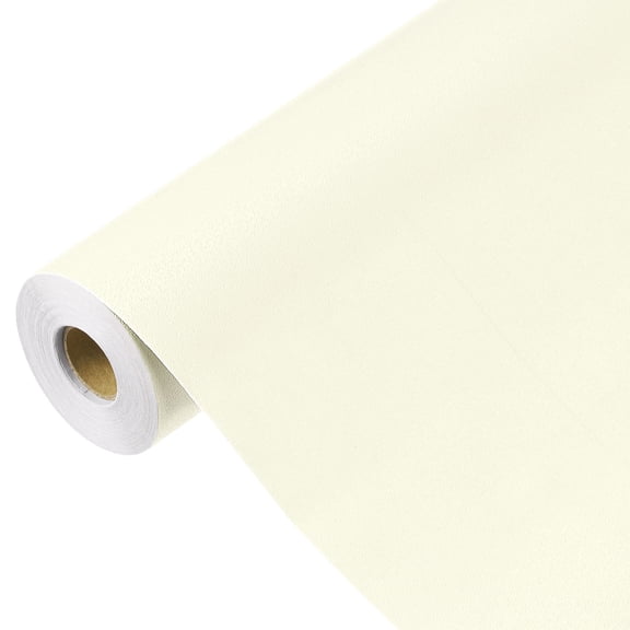 Uxcell Wallpaper Peel and Stick Wallpaper Contact Paper Solid Color Vinyl Self-Adhesive Wall Paper Decorative Cream Yellow 590" x 23.6"