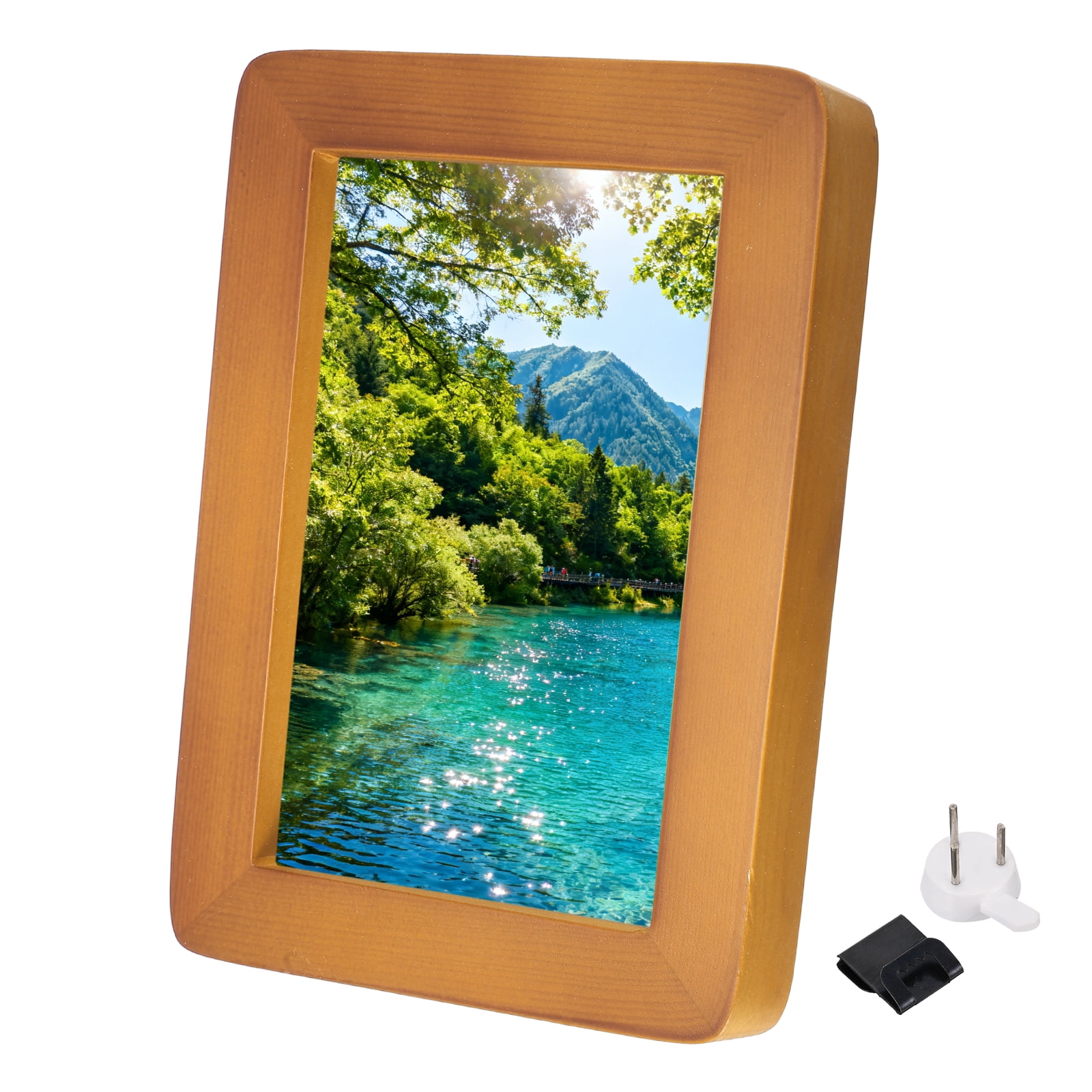 Uxcell Walnut Color Rectangle Photo Frame, 7.1x5.2