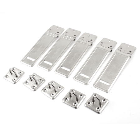 Uxcell 5 Set Warehouse Fitting Stainless Steel Padlock Hasp Staple Set 4.6" Length