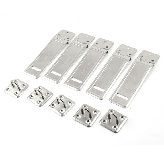 Uxcell 5 Set Warehouse Fitting Stainless Steel Padlock Hasp Staple Set 4.6" Length