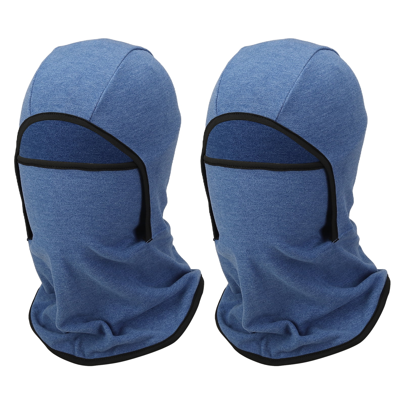 Uxcell Warm Balaclava Ski Mask, Ski Balaclava Winter Mask Full Face Windproof Cold Weather Gear, Polyester& Spandex& 2Pcs& Denim Blue -Fitting for (Men/Women/Outdoor/Skiing/Cycling)