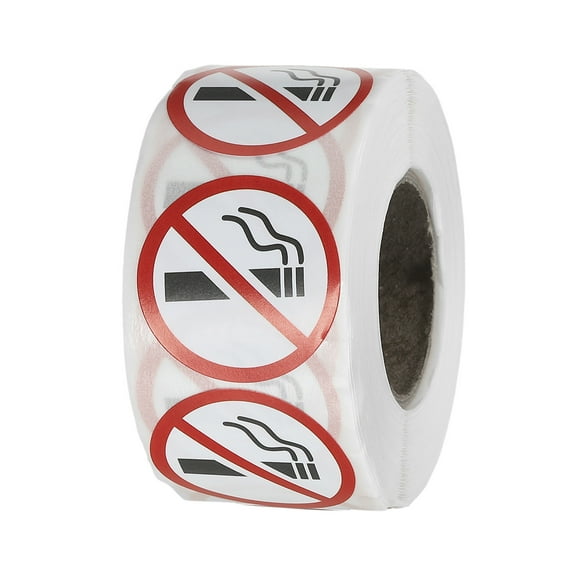 Uxcell Warning Sign 1"Dia Adhesive Labels No Smoking Stickers 500 Pack