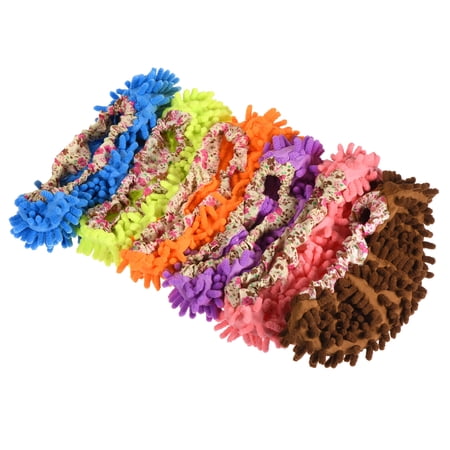 Uxcell Washable Multifunction Chenille Cleaning Shoes Cover Mop Slippers 12 Pack
