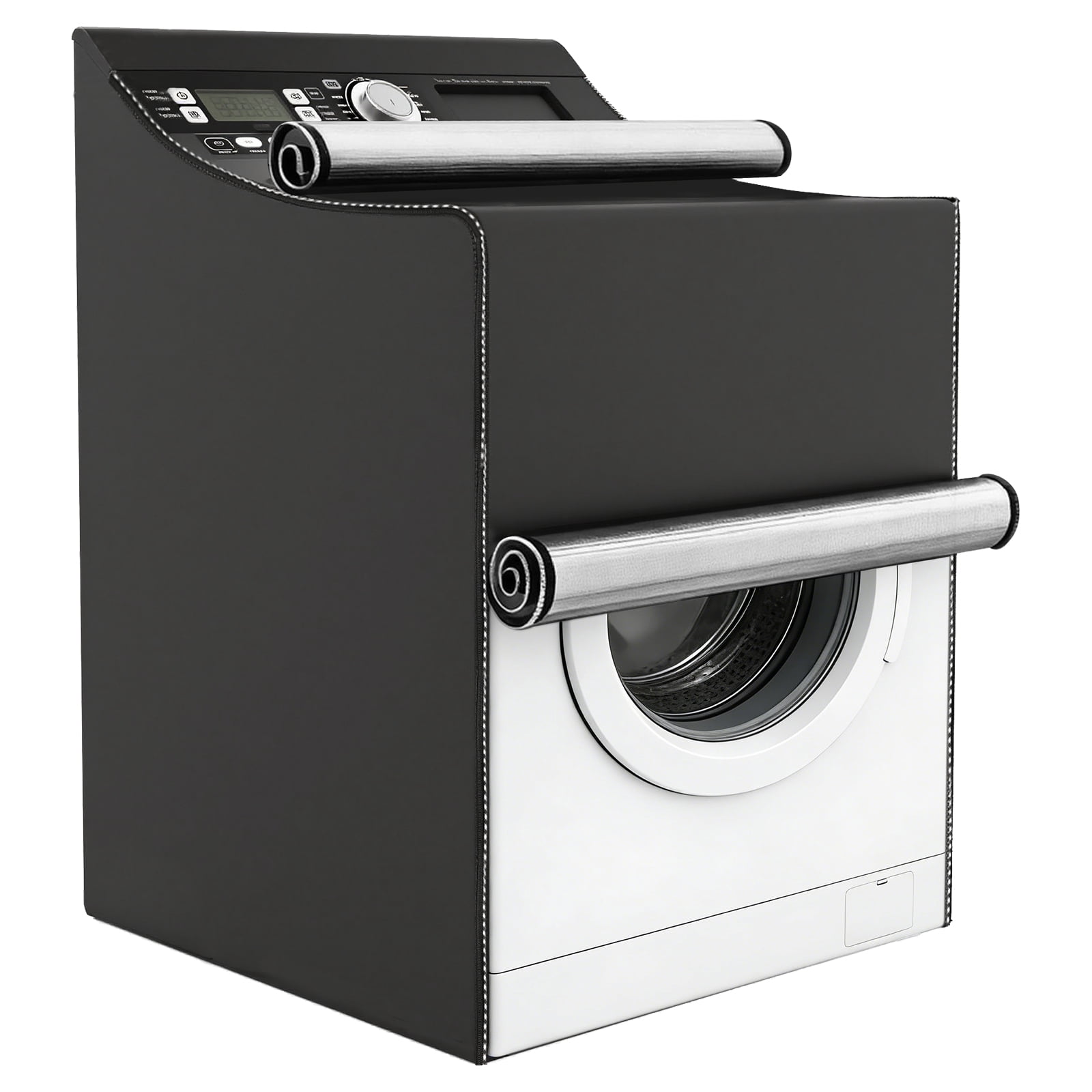 Uxcell Washer and Dryer Covers (28"Wx29"Dx43"H) - Waterproof, Dustproof, Washer Machine Cover with Zipper Laundry Cover for Top Load and Front Load Washing Machine, Black