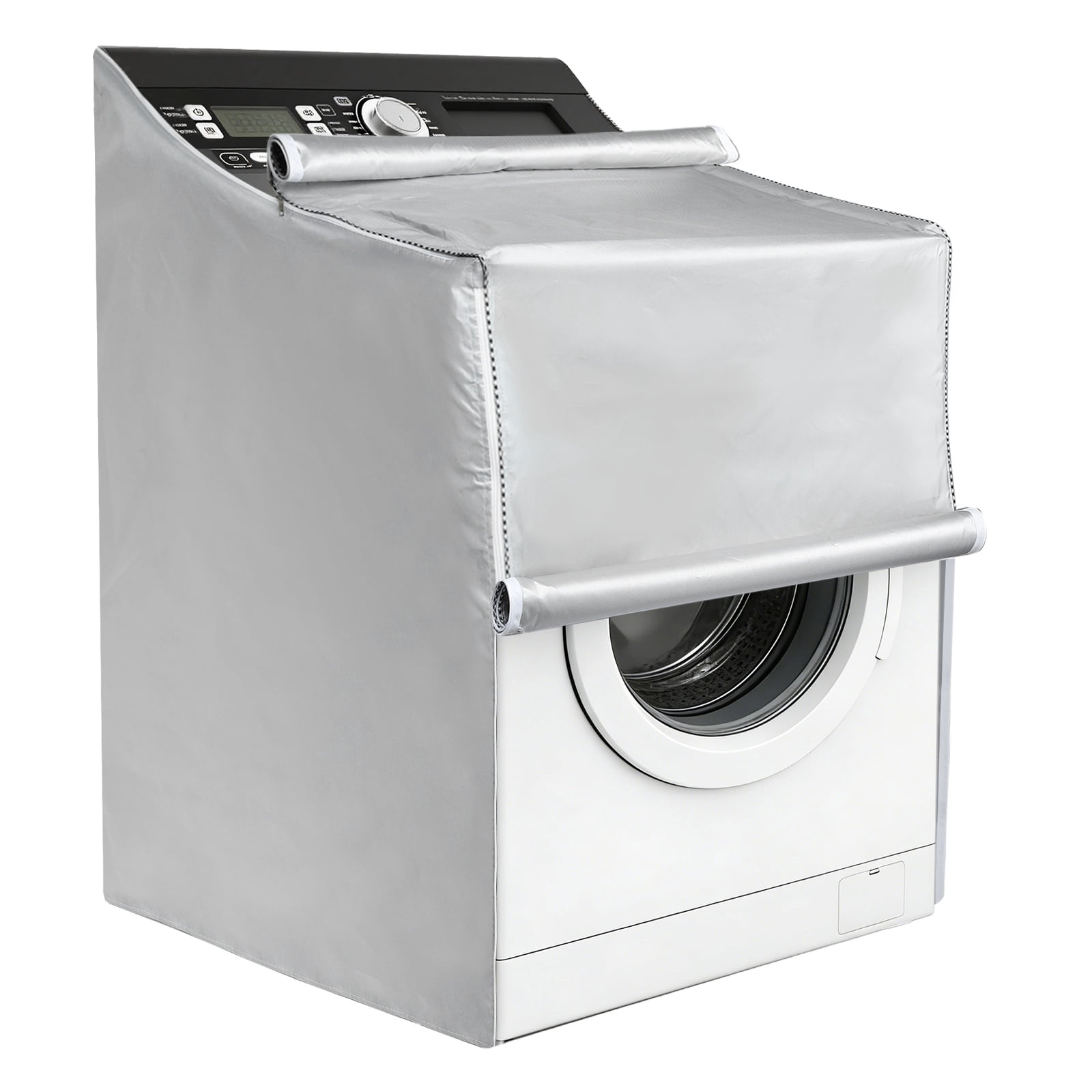 Uxcell Washer and Dryer Covers (28"Wx29"Dx43"H) - Waterproof, Dustproof, Washer Machine Cover with Zipper Laundry Cover for Top Load and Front Load Washing Machine, Silver