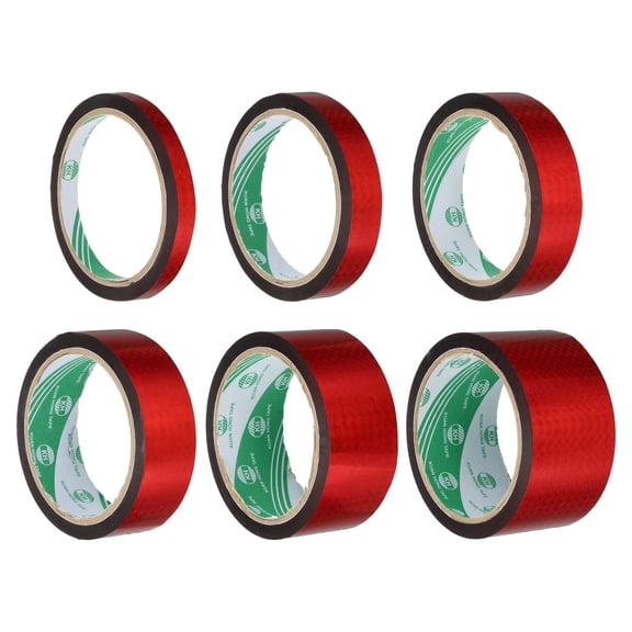Uxcell Washi Prism Tape Set 10mm 18mm 24mm 30mm 40mm 50mm Wide Holographic Color for Decoration Arts, Red