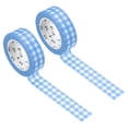 thumbnail image 1 of Uxcell Washi Tape 0.59 Inch x 10.93 Yards, 2 Roll Self Adhesive Grid Pattern Sticker Light Blue, 1 of 6