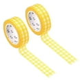 thumbnail image 1 of Uxcell Washi Tape 0.59 Inch x 10.93 Yards, 2 Roll Self Adhesive Grid Pattern Sticker Yellow, 1 of 6