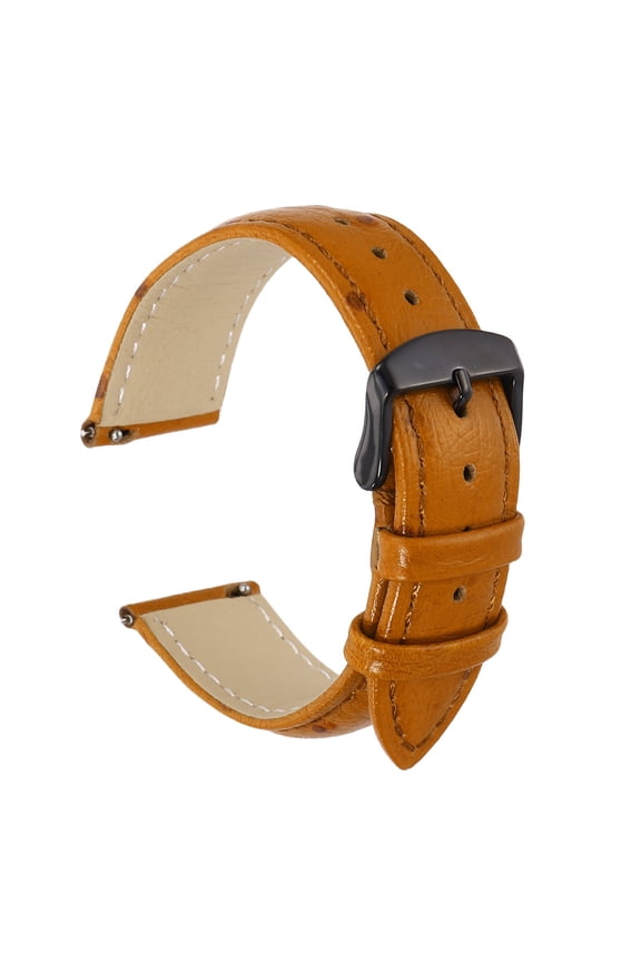 Watch Band 20mm Width Vintage Top Grain Leather Quick Release Watch Strap Wristband Replacement Bands with Buckle Pin for Men Women Gifts, Black-Yellow