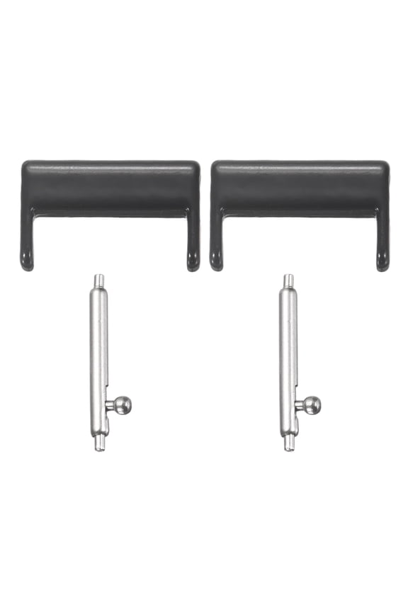 Watch Band Connectors (10mm, Black) Universal Stainless Steel Watch Adapter Connector with Quick Release Spring Bars for Smartwatch