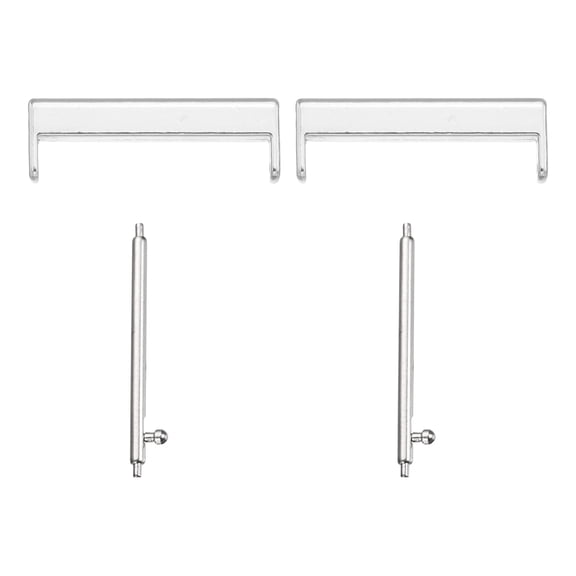 Uxcell Watch Band Connectors (20mm, Silver) Universal Stainless Steel Watch Adapter Connector with Quick Release Spring Bars for Smartwatch