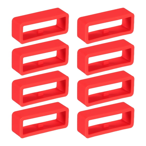 Uxcell Watch Band Holder Loop, 22mm Universal Silicone Watch Replacement Band Strap Keeper, Red 8 Pcs