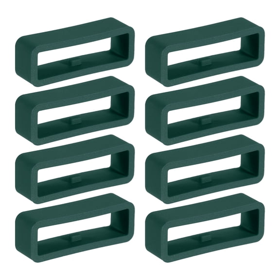 Uxcell Watch Band Holder Loop, 24mm Universal Silicone Watch Replacement Band Strap Keeper, Deep Green 8 Pcs