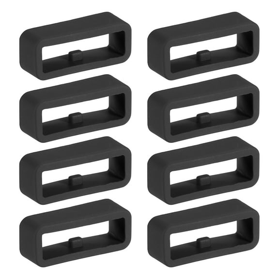 Uxcell Watch Band Holder Loop, Universal Silicone Watch Replacement Band Strap Keeper Parts for Smart Sport Black 18 mm