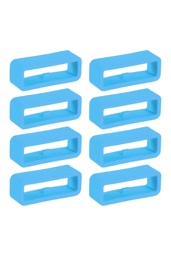 Watch Band Holder Loop, Universal Silicone Watch Replacement Band Strap Keeper Parts for Smart Sport Sky Blue 20 mm