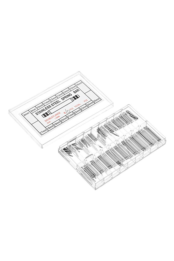 Watch Band Link Pin Set 180 Pack 1.4mm Dia Stainless Steel Spring Bar Pins 8-25mm 10 Pack Each Size