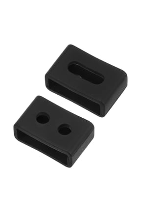 Watch Band Strap Loops Silicone for 16mm Width Watch Band, Black 2 Pack