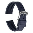 thumbnail image 1 of Uxcell Watch Bands 18mm Rubber Watch Strap Quick Release Blue Strap Silver Buckle, 1 of 7