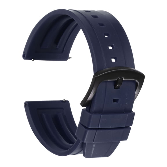 Uxcell Watch Bands 26mm Rubber Watch Strap Quick Release Blue Strap Black Buckle