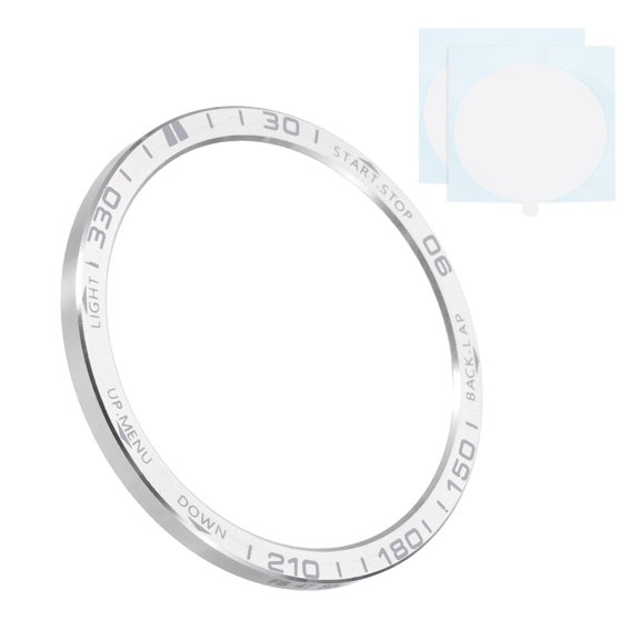 Uxcell Watch Bezel 47mm, Stainless Steel Watch Bezel Ring Adhesive Cover Anti Scratch Cover Solar Silver/Gray