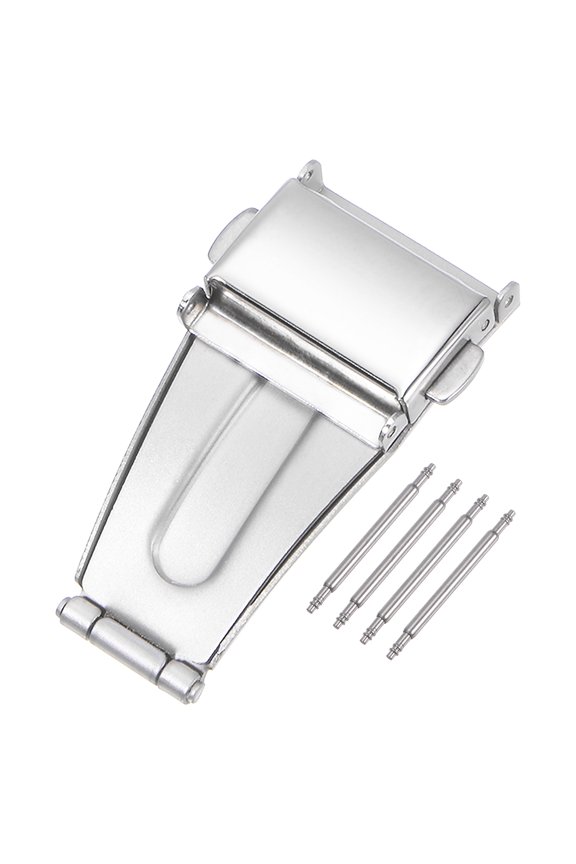 Watch Deployment Clasp Push Button Buckle 17mm Width Stainless Steel Uxcell Watchband Extender Silver Tone