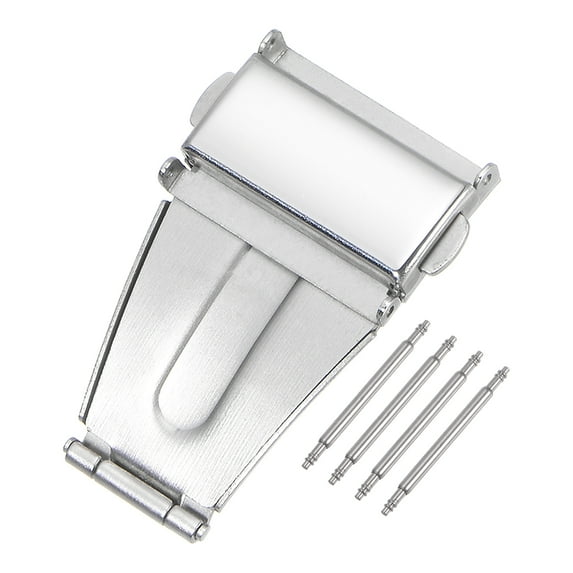 Uxcell Watch Deployment Clasp Push Button Buckle 21mm Width Stainless Steel Uxcell Watchband Extender Silver Tone