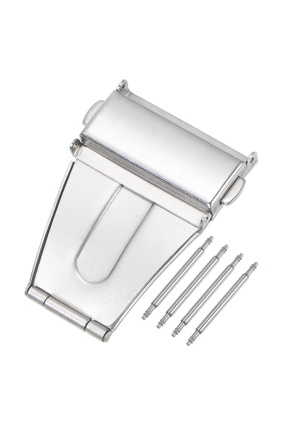 Watch Deployment Clasp Push Button Buckle 25mm Width Stainless Steel Uxcell Watchband Extender Silver Tone