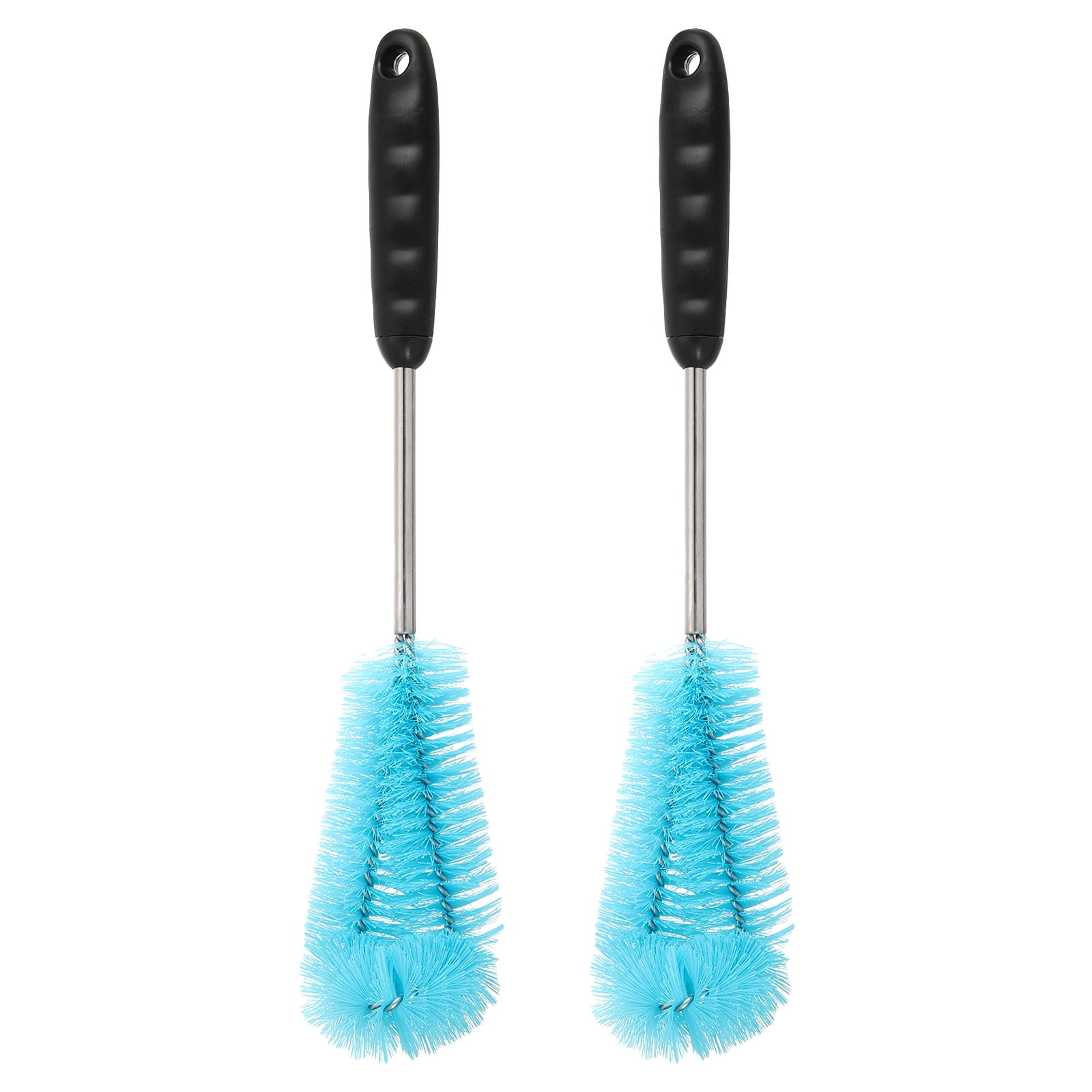 Uxcell Water Bottle Brush,2 Pcs 14.6'' Twisted Plastic Handle Water Bottle Cleaner Scrubbing Brush (Blue)